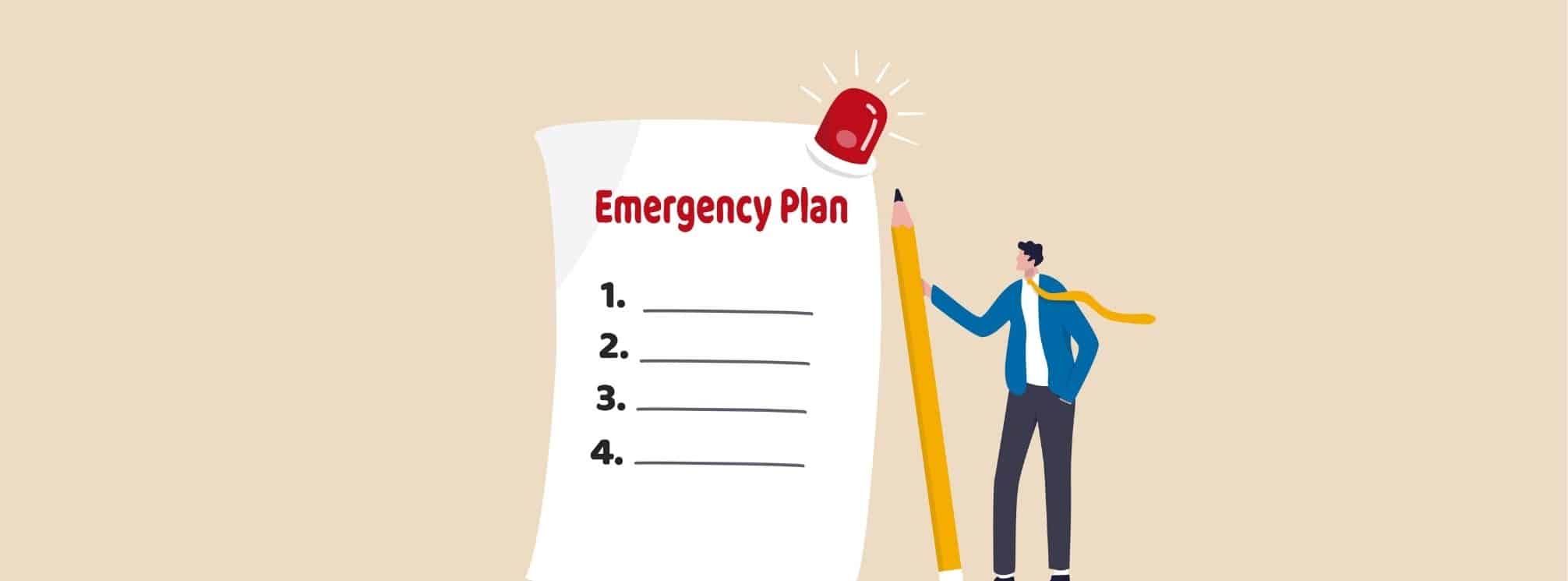 list that says emergency plan