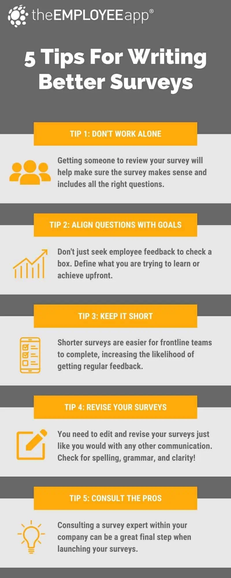 how to write surveys infographic