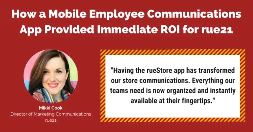 rue21 case study description with quote and headshot of employee