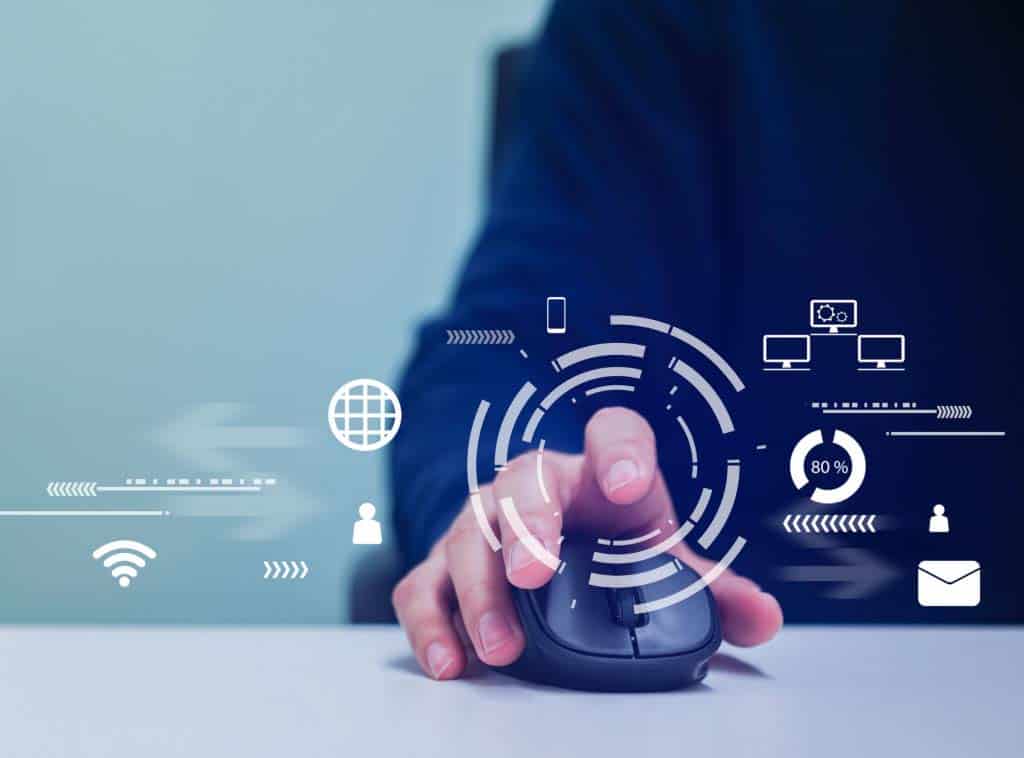 a person using a mouse