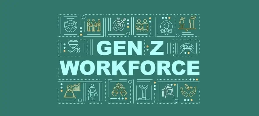 generation z in the workplace text graphic