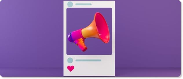 employee engagement depicted by a megaphone in a social media post
