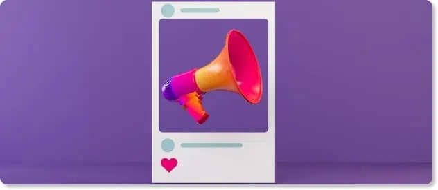 employee engagement depicted by a megaphone in a social media post