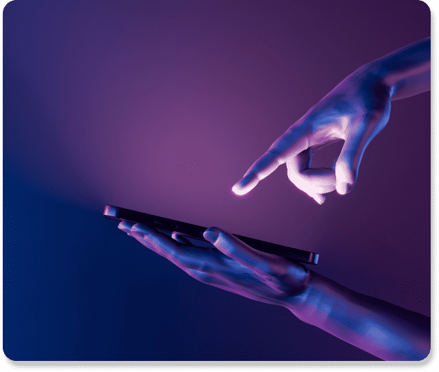illustration of a hand reaching out to tap the screen of their smartphone