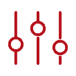 red administrative levers icon