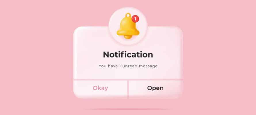 graphic design of a push notification