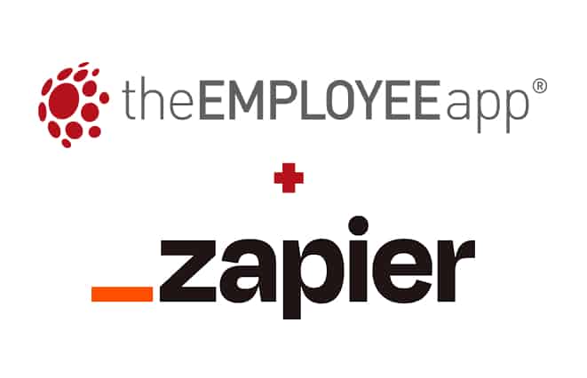 theEMPLOYEEapp logo plus the zapier logo