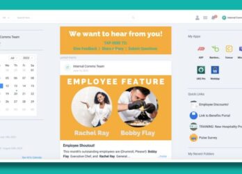 theEMPLOYEEapp's company intranet software home screen
